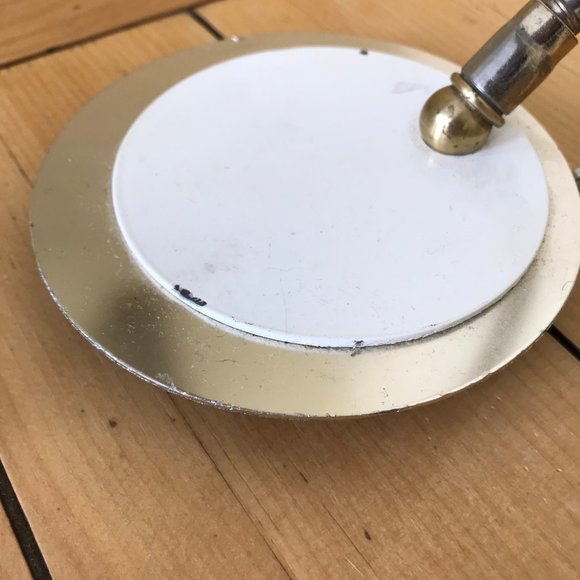 Brass & Chrome Gooseneck Round Base Lamp MCM Cannon Products USA Radionic - Picture 7 of 13